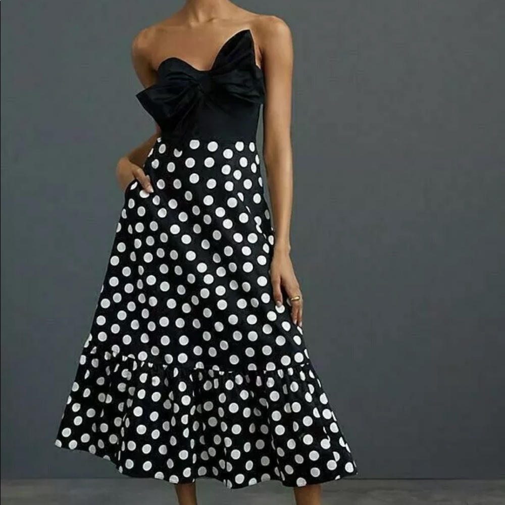 NWOT Anthropologie Hutch Bow-Tie Maxi Dress Sz 14